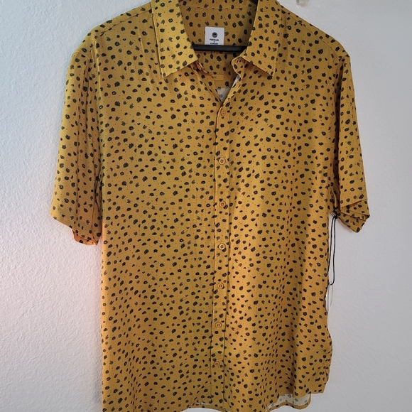 PARALLEL X LEAGUE DUKE WOVEN GOLD/BLACK SHORT SLEEVE CASUAL SHIRT - Picture 16 of 16